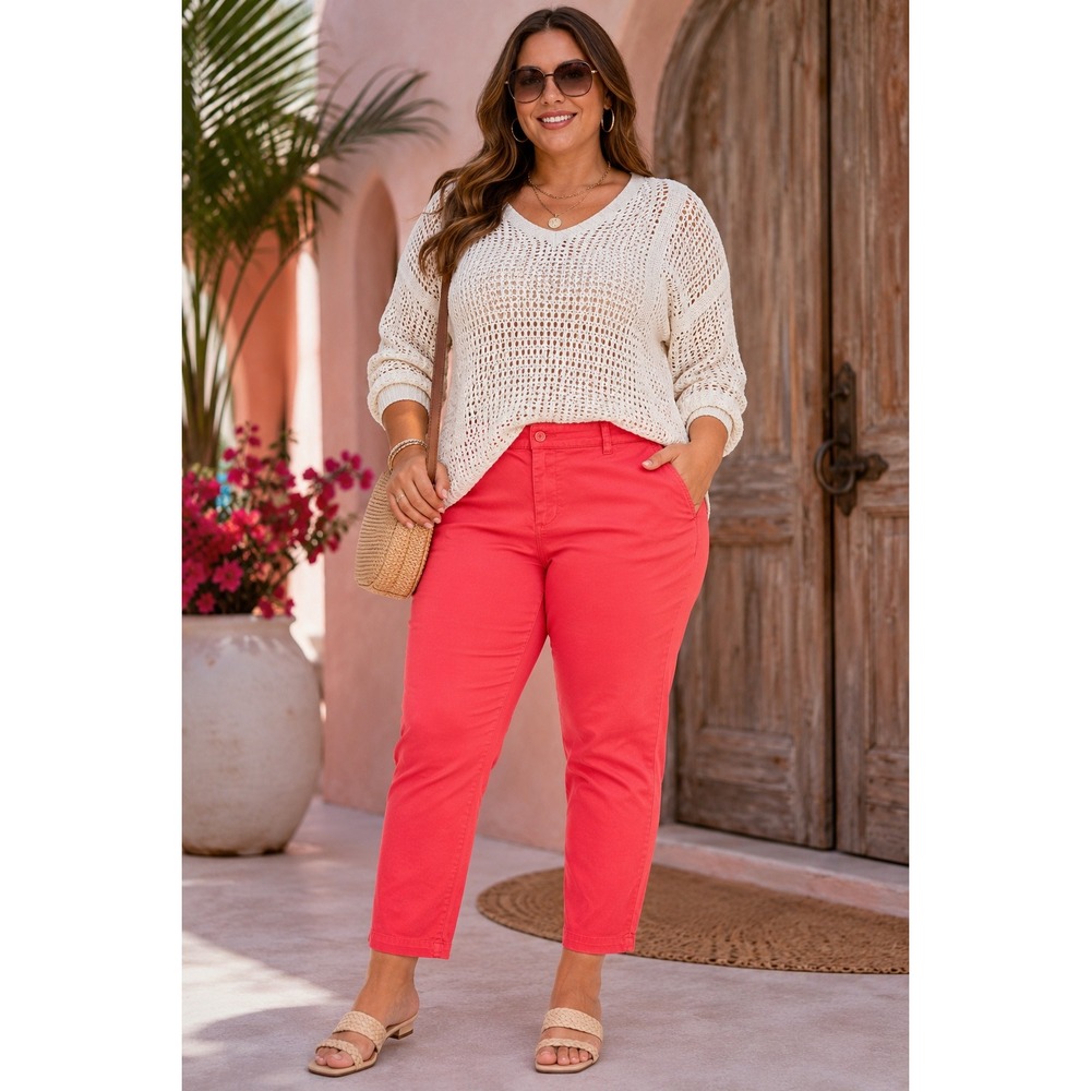 KUT From The Kloth Women's 20W Coral Ankle Pants Stretch Dopamine Dressing